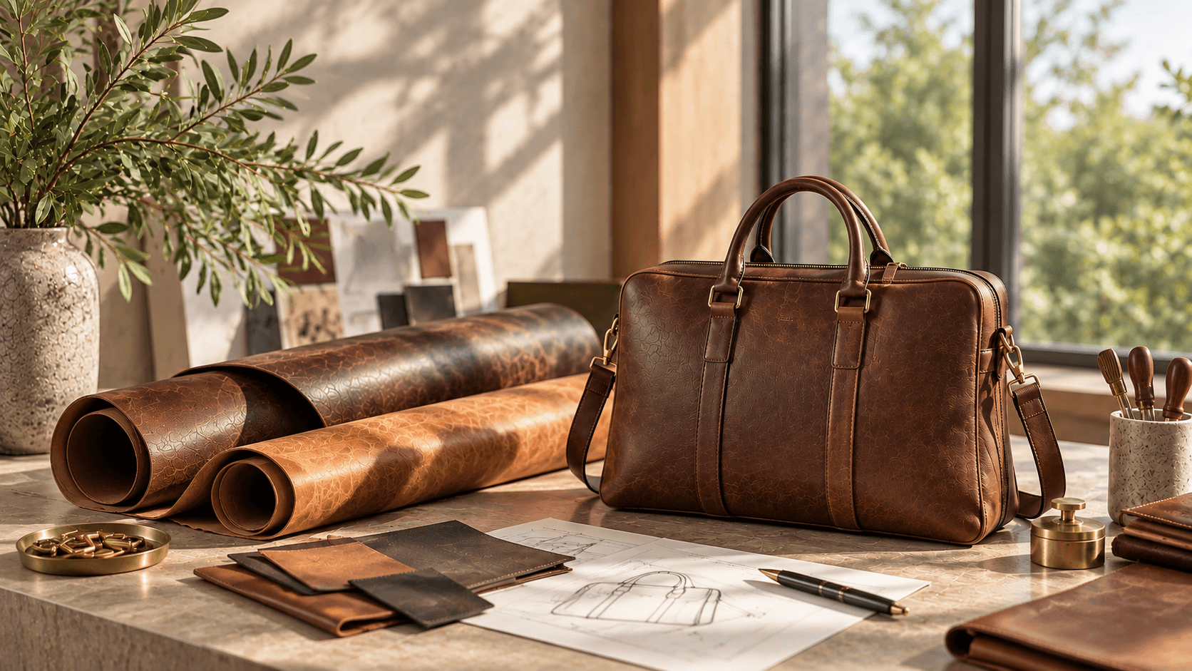 Leather goods, made in-house since 1992